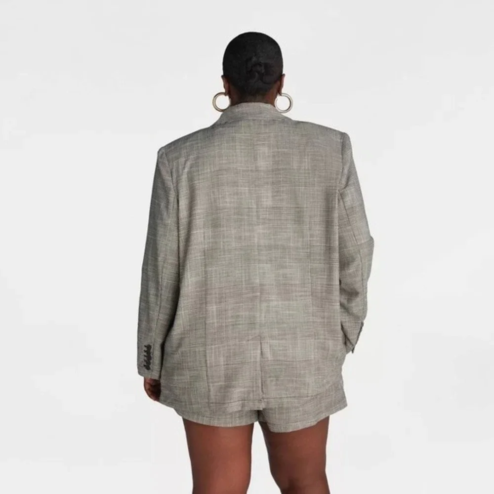 KBB KAHLANA Target Women's XL Extra Large The Deconstructed‎ Blazer Plaid Jacket